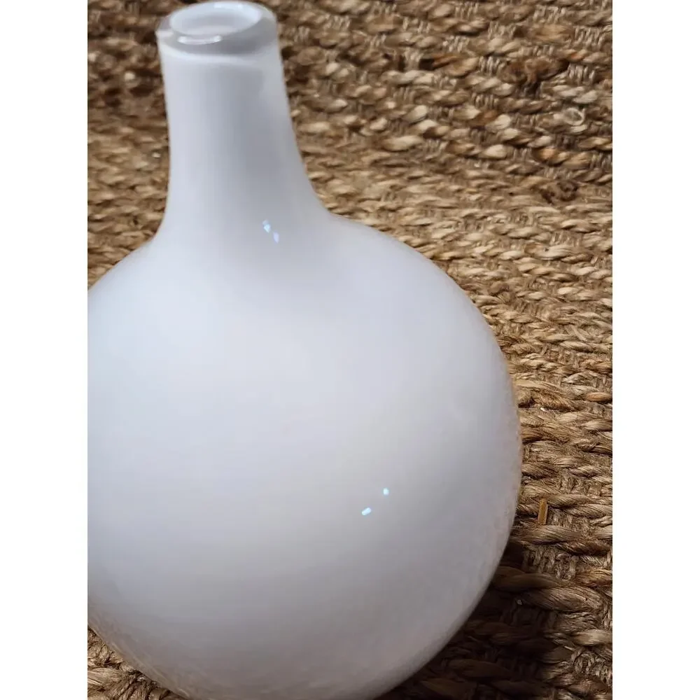 IKEA Glass Salong Vase by Johanna Jellinek Retired White Hand Blown